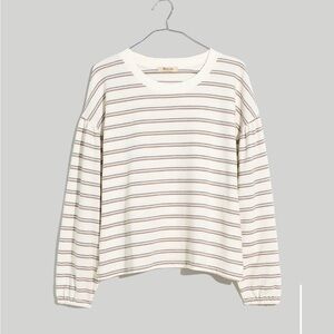 Madewell Cotton-Blend Long-Sleeve Tee in Stripe